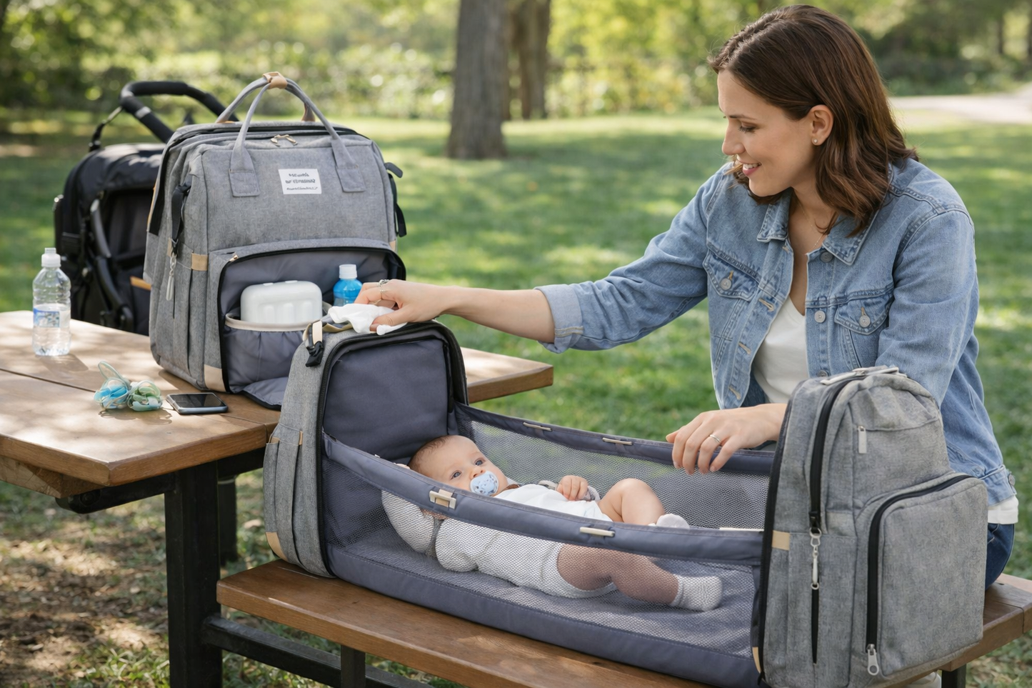 Mochila Cambiador para Bebé Multifunción 3 en 1